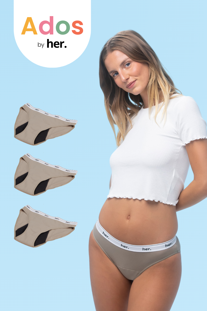 Lot de 3 Culottes menstruelles JOY Ados - TIMBER WOLF