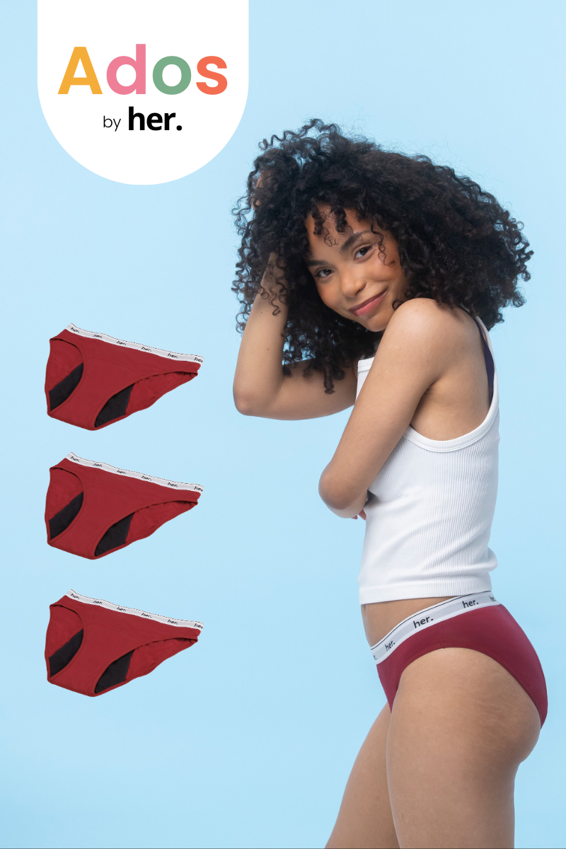 Lot de 3 Culottes menstruelles JOY Ados - BIKING RED