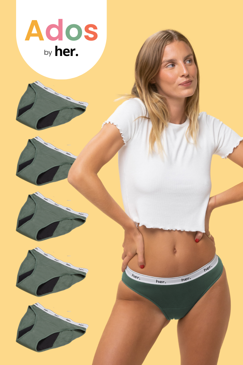 Lot de 5 Culottes menstruelles JOY Ados - THYME