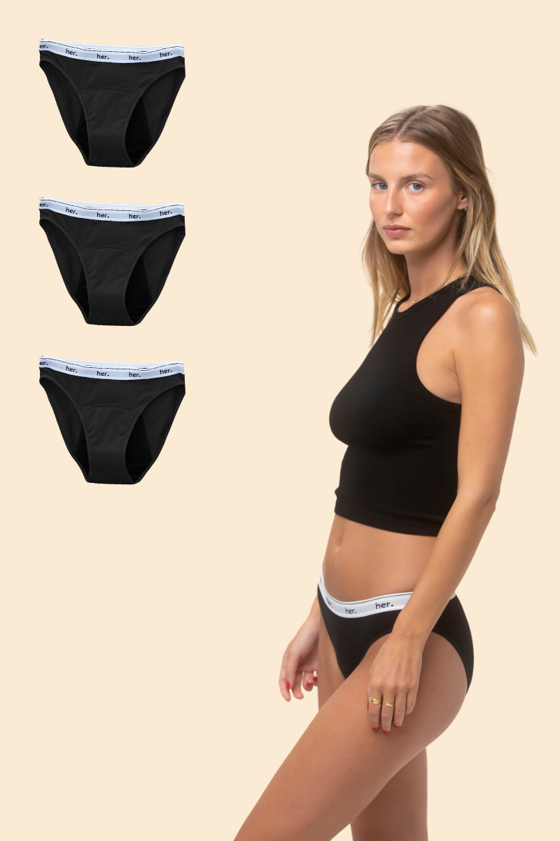 Lot de Culottes menstruelles JOY BLACK ZEBRA – - Main Image